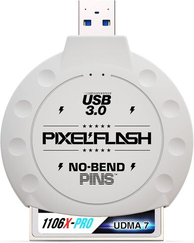 PixelFlash CF Card Reader - Compact Flash Card Reader, USB 3 Card Reader for Computer - Tactical SuperSpeed CompactFlash Memory Adapter, Rugged Anti-Scratch Exterior Classic - No-Bend Pins, Black in Saudi Arabia