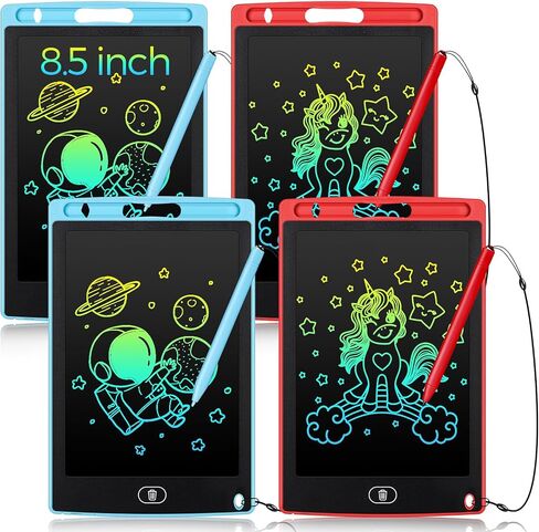 Zonon 4 قطع كمبيوتر لوحي للكتابة LCD لوحة رسومات الشعار المبتكرة لعبة إلكترونية مقاس 8.5 بوصة لوحة كتابة LCD لوحة كتابة إلكترونية قابلة للمسح وقابلة لإعادة الاستخدام للأطفال (أزرق، أحمر، أخضر، وردي) in Kuwait