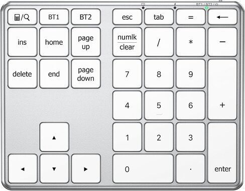 iClever Bluetooth Number Pad for Laptop, Aluminum Wireless Numeric Keypad | 2-Device Switching, Quiet Typing, USB-C Charging, 34-Key Portable Numpad for MacBook, iMac, Laptop, PC, Surface, Data Entry in Saudi Arabia
