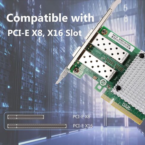 10Gb SFP+ PCI-E Ethernet Network Card with Broadcom BCM57810S Chip, Dual SFP+ Port, PCI Express X8 NIC, Support Windows Server/Linux/VMware in Kuwait