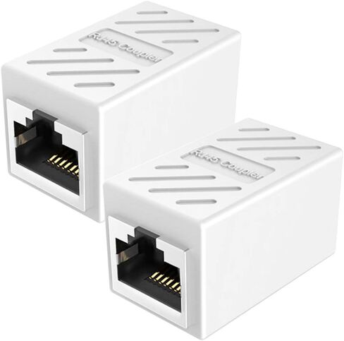 وصلة توصيل RJ45 من PLUSPOE، وصلة توصيل في الخط Cat7/Cat6/Cat5e محول موسع كابل إيثرنت أنثى إلى أنثى (5 عبوات سوداء) in Kuwait