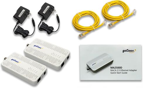 محول goCoax MoCA 2.5 مع منفذ إيثرنت 2.5 جيجابت. موكا 2.5. منفذ 1x 2.5 جيجابت. توفير عرض النطاق الترددي 2.5 جيجابت في الثانية مع الكابلات المحورية الموجودة. أبيض (مفرد، MA2500D) in Kuwait