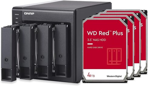 QNAP 2 Bay DAS with 4TB Storage Capacity, USB 3.2 Gen 2 Type-C, Preconfigured RAID 1 WD Red Plus HDD Bundle (TR-002-24W-US) in Kuwait