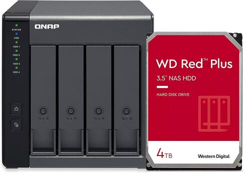 QNAP 2 Bay DAS with 4TB Storage Capacity, USB 3.2 Gen 2 Type-C, Preconfigured RAID 1 WD Red Plus HDD Bundle (TR-002-24W-US) in Kuwait