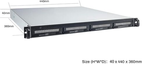 TERRAMASTER U4-423 2.5GbE NAS Rackmount 1U 4-Bay عالي الأداء للشركات الصغيرة والمتوسطة مع وحدة المعالجة المركزية N5095 رباعية النواة، وذاكرة DDR4 سعة 4 جيجابايت، ومنفذ 2.5 جيجابت × 2، وخادم تخزين الشبكة (بدون أقراص) in Kuwait