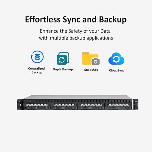 TERRAMASTER U4-423 2.5GbE NAS Rackmount 1U 4-Bay عالي الأداء للشركات الصغيرة والمتوسطة مع وحدة المعالجة المركزية N5095 رباعية النواة، وذاكرة DDR4 سعة 4 جيجابايت، ومنفذ 2.5 جيجابت × 2، وخادم تخزين الشبكة (بدون أقراص) in Kuwait