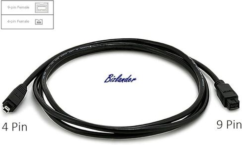 Bizlander Firewire High Speed Premium DV to Firewire Cable 800 1394B 800-400 IEEE 9 Pin Male to 4 Pin Male Cable 6FT for Mac Pro, MacBook Pro, Mac Mini, iMac PC,Digital Cameras, SLR in Kuwait