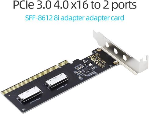 cablecc 50cm OCuLink PCIe PCI-Express SFF-8611 8X 8-Lane to OCuLink SFF-8611 8X SSD Data Active Cable in Kuwait