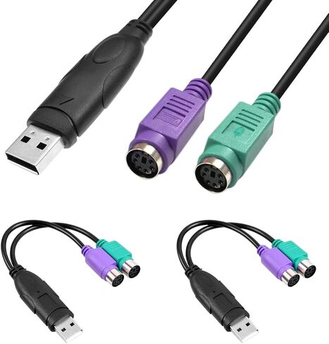 DKARDU PS/2 to USB A Adapter Male to Female Keyboard Adapter PS2 Jack to USB A Plug for Mouse and Keyboard, Replacement PS2 Keyboard Adapter, 4 PCS in Saudi Arabia
