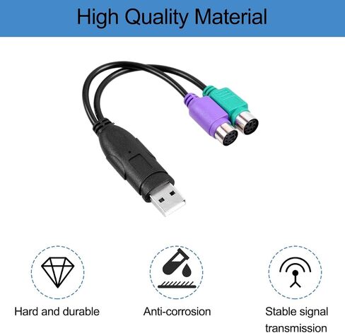 DKARDU PS/2 to USB A Adapter Male to Female Keyboard Adapter PS2 Jack to USB A Plug for Mouse and Keyboard, Replacement PS2 Keyboard Adapter, 4 PCS in Saudi Arabia