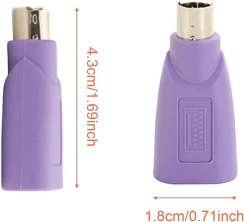 DKARDU PS/2 to USB A Adapter Male to Female Keyboard Adapter PS2 Jack to USB A Plug for Mouse and Keyboard, Replacement PS2 Keyboard Adapter, 4 PCS in Kuwait