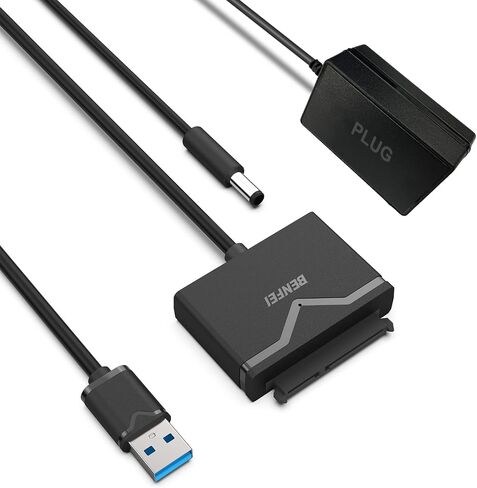 BENFEI SATA to USB Cable, 2in1 USB-C/USB 3.0 to SATA III Hard Driver Adapter Compatible for 2.5 inch HDD and SSD in Kuwait