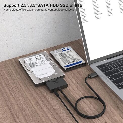 BENFEI SATA to USB Cable, 2in1 USB-C/USB 3.0 to SATA III Hard Driver Adapter Compatible for 2.5 inch HDD and SSD in Kuwait