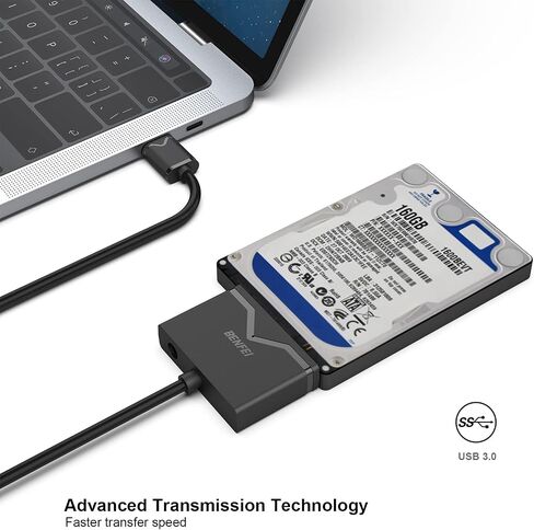 BENFEI SATA to USB Cable, 2in1 USB-C/USB 3.0 to SATA III Hard Driver Adapter Compatible for 2.5 inch HDD and SSD in Kuwait