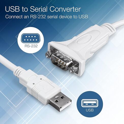 TRENDnet USB to Serial 9-Pin Converter Cable, Connect a RS-232 Serial Device to a USB 2.0 Port, Supports Windows & Mac, USB 1.1, USB 2.0, USB 3.0, 21 Inch Cable Length, Plug & Play, White, TU-S9 in Kuwait