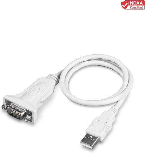 TRENDnet USB to Serial 9-Pin Converter Cable, Connect a RS-232 Serial Device to a USB 2.0 Port, Supports Windows & Mac, USB 1.1, USB 2.0, USB 3.0, 21 Inch Cable Length, Plug & Play, White, TU-S9 in Kuwait