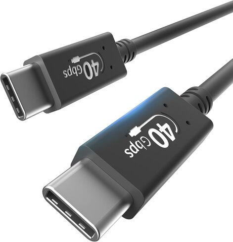 UANTIN USB 4 / Thunderbolt 4 كابل 1FT USB4 40 جيجابت في الثانية كابل بيانات يدعم 100 واط شحن 8K / 5K@60 هرتز فيديو متوافق مع Thunderbolt 3 وUSB Type C لجهاز MacBook Pro Air، Hub، Dock، iPhone 15 Series in Kuwait