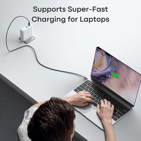 UANTIN USB 4 / Thunderbolt 4 كابل 1FT USB4 40 جيجابت في الثانية كابل بيانات يدعم 100 واط شحن 8K / 5K@60 هرتز فيديو متوافق مع Thunderbolt 3 وUSB Type C لجهاز MacBook Pro Air، Hub، Dock، iPhone 15 Series in Kuwait