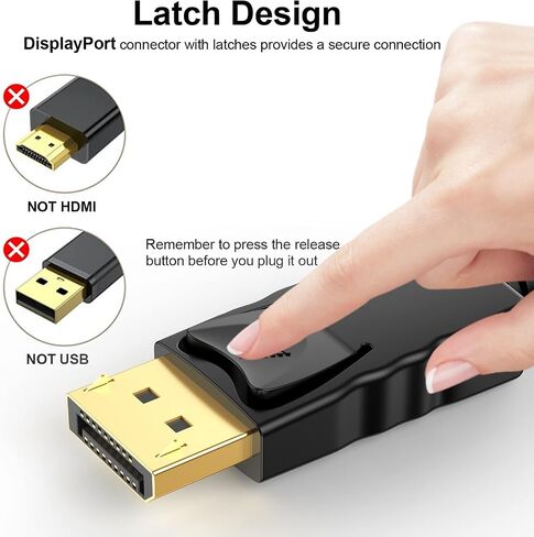 DisplayPort to VGA Cable 6FT 2-Pack, 1080P@60Hz Male to Male Video Cord | Unidirectional, No audio, Multi-shielded design, Compatible with Computer, Monitor, TV, Projector and More in Kuwait