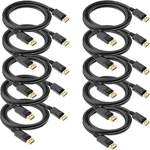 DisplayPort to Displayport Cable 6 Feet,Anbear Gold Plated Display Port to Display Port Cable 4K@60HZ Resolution(Male to Male) for DisplayPort Enabled Desktops and Laptops to Displays (10 Pack) in Saudi Arabia