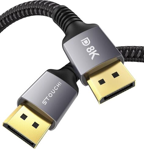 Stouchi DisplayPort Cable 16K 2.1, 10FT/3M DP Cable Black 80Gbps 16K@60Hz, 8K@240Hz HBR3 4K@240 HDR, HDCP, DSC 1.2a Support Monitor FreeSync G-Sync Video Card in Kuwait