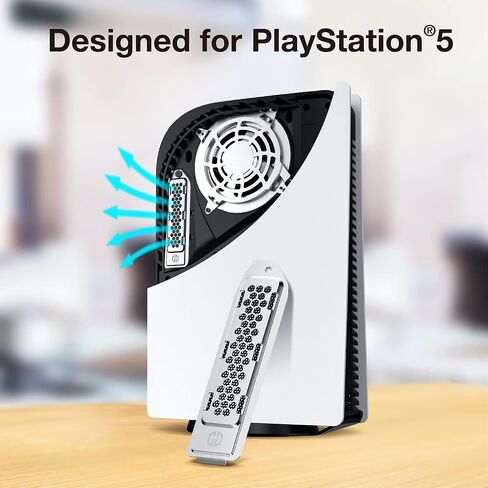 GRAUGEAR Metal Heat Dissipation Cover for PS5 Pro/Slim M.2 SSD Expansion Slot | Fit for M.2 NVMe SSD with Heatsink | New Breathable Cellular Hole | Cooling and Dust Proof | Silver in Kuwait