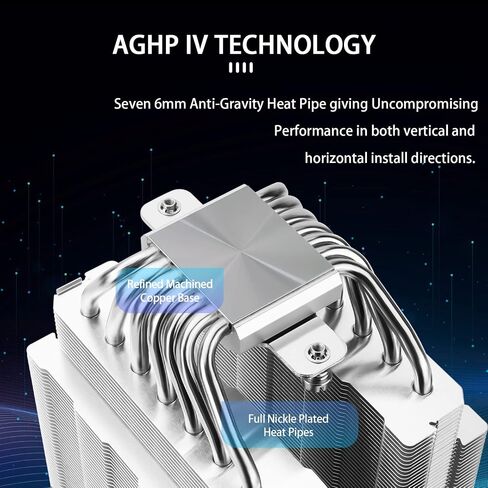 مبرد هواء وحدة المعالجة المركزية من Thermalright PS120SE ARGB، مبرد وحدة المعالجة المركزية 7 أنابيب حرارية، مروحة TL-C12B-S V2 PWM مزدوجة 120 مم، تقنية AGHP 4.0، محمل S-FDB، لـ AMD AM4 AM5/Intel 1700/1150/1151/1200، مبرد الكمبيوتر الشخصي in Kuwait