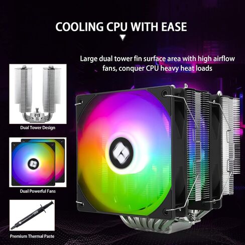 مبرد هواء وحدة المعالجة المركزية من Thermalright PS120SE ARGB، مبرد وحدة المعالجة المركزية 7 أنابيب حرارية، مروحة TL-C12B-S V2 PWM مزدوجة 120 مم، تقنية AGHP 4.0، محمل S-FDB، لـ AMD AM4 AM5/Intel 1700/1150/1151/1200، مبرد الكمبيوتر الشخصي in Kuwait