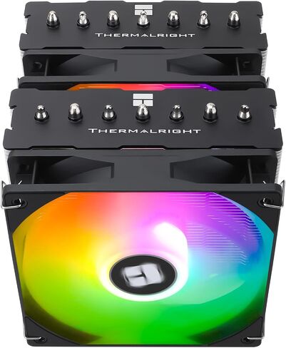 مبرد هواء وحدة المعالجة المركزية من Thermalright PS120SE ARGB، مبرد وحدة المعالجة المركزية 7 أنابيب حرارية، مروحة TL-C12B-S V2 PWM مزدوجة 120 مم، تقنية AGHP 4.0، محمل S-FDB، لـ AMD AM4 AM5/Intel 1700/1150/1151/1200، مبرد الكمبيوتر الشخصي in Kuwait