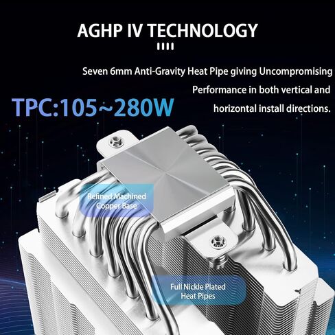 مبرد هواء وحدة المعالجة المركزية من Thermalright PS120SE، مبرد وحدة المعالجة المركزية 7 أنابيب حرارية، مروحة TL-C12B V2 PWM مزدوجة 120 مم، تقنية AGHP 4.0، محمل S-FDB، لـ AMD AM4 AM5/Intel 1700/1150/1151/1200/1851، مبرد الكمبيوتر الشخصي in Kuwait
