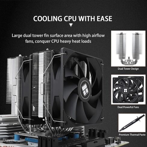 مبرد هواء وحدة المعالجة المركزية من Thermalright PS120SE، مبرد وحدة المعالجة المركزية 7 أنابيب حرارية، مروحة TL-C12B V2 PWM مزدوجة 120 مم، تقنية AGHP 4.0، محمل S-FDB، لـ AMD AM4 AM5/Intel 1700/1150/1151/1200/1851، مبرد الكمبيوتر الشخصي in Kuwait