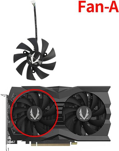 مروحة بطاقة الرسومات inRobert GA92A2H 87 مم GTX1660s RXT2060 لمروحة Zotac GTX 1660 Ti Super AMP، RTX 2060 2070 Super Mini/Twin Fan in Kuwait