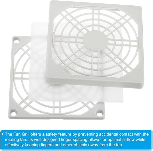 PATIKIL 90mm Fan Finger Grill، 4 Pack Grill Protector Guard غطاء واقي لمراوح العادم 90x90mm لمعدات الكمبيوتر DIY، أبيض in Kuwait