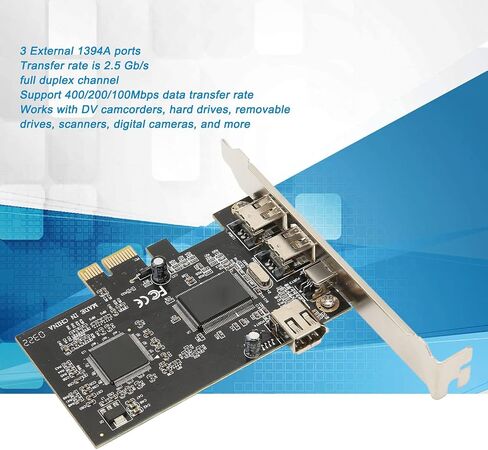 PCIe Firewire Card for Windows 10, PCI E Firewire Controller Card 4 Ports with Low Profile Bracket and Cable for Desktop PC and DV Connection in Saudi Arabia