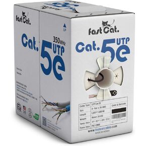 fast Cat. Cat5e Ethernet Cable 1000ft - 24 AWG, CMR, Insulated Bare Copper Wire Cat 5 ethernet Cable with FastReel - 350MHZ / Gigabit Speed UTP Cable Cat5e - CMR (Pink) in Kuwait