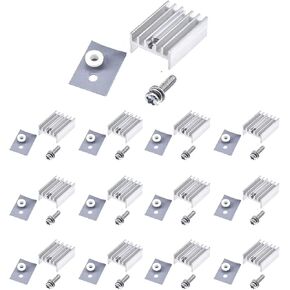 Easycargo 10 Packs TO-220 Heatsink + Insulator Mounting Screws Kits for LM317 LM317t L7805 L7812 L78XX Voltage Regulator, IRFZ44N 3205 520N 630 1404 MOSFET Transistor (20mmx15mmx11mm) in Saudi Arabia