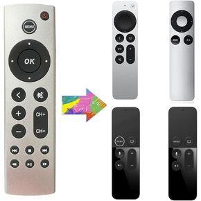 Universal Replacement Remote for Apple TV 4K/ Gen 1 2 3 4/ HD A2843 A2737 A2169 A1842 A1625 A1427 A1469 A1378 A1218, No Voice Command Included in Kuwait