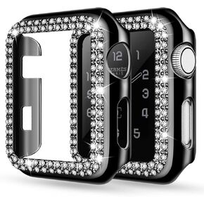adepoy متوافق مع حافظة ساعة ابل 40 ملم سلسلة 6/5/4 SE Bling rhinestone Apple Watch حافظة واقية إطار ممتص للصدمات للنساء والفتيات سلسلة iWatch 40 ملم اسود in Kuwait