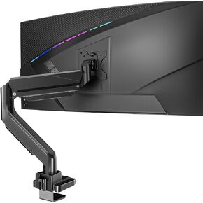 WALI Single Monitor Gas Spring Desk Mount, Heavy Duty Monitor Arm for Ultrawide Screen up to 35 inch, 33 lbs. Fully Adjustable, Mounting Holes 75 and 100 (GSM001XL), Black in Saudi Arabia