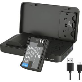 LP LP-E6N LP-E6 Replacement Battery, 2-Pack 2600mAh Battery with USB-C Charging Port Compatible with Canon EOS R R5 R6 90D 80D 70D 60D 60DA 6D 6D Mark II 5D Mark II/III/IV 5DS R 7D 7D Mark II XC15 10