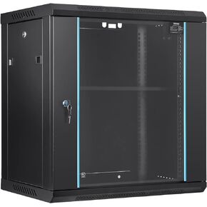 خزانة خادم شبكة VEVOR 6U مثبتة على الحائط، بعمق 15.5 بوصة، حاوية خزانة حامل الخادم، 200 رطل كحد أقصى. سعة تحميل مثبتة على الأرض، باب زجاجي مزود بقفل وألواح جانبية، لمعدات تكنولوجيا المعلومات وأجهزة الصوت والصورة in Kuwait