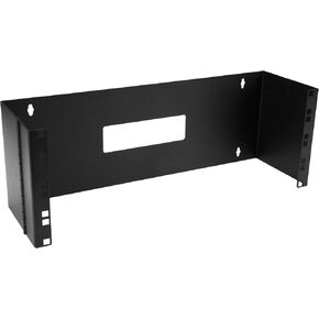 StarTech.com 2U Hinged Wall Mount Patch Panel Bracket - 6 inch Deep - 19" Patch Panel Swing Rack for Shallow Network Equipment- 22lbs (WALLMOUNTH2), Black | Rear-access hinged design, Holds slim 19in shallow network equipment, Holes 16in apart for wall st in Kuwait