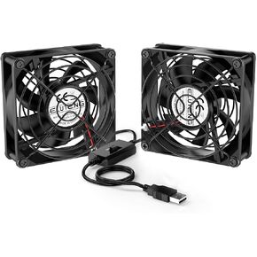 ELUTENG Dual 40mm USB Fan with 3 Speeds Adjustable 5V PC Fan Max 5500RPM 40mm * 40mm * 25mm Mini Case Fan Quiet Computer Fan Compatible for PC, TV Box, Router, Xbox, Playstation in Kuwait