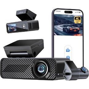 Pelsee P1 Duo Dash Cam أمامية وخلفية، كاميرا أمامية واحدة بدقة 4K، كاميرا سيارة مزدوجة 2K/1080P للسيارات، واي فاي مدمج، شاشة IPS صغيرة مقاس 1.5 بوصة، رؤية ليلية، التحكم الصوتي، وضع انتظار السيارات على مدار 24 ساعة، G- المستشعر in Kuwait