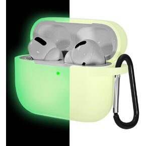 Lerobo متوافق مع غطاء حافظة AirPods Pro، غطاء حماية كامل من السيليكون المقاوم للصدمات متوافق مع Airpods Pro، يدعم الشحن اللاسلكي مع حلقة تسلق أمامية متينة مرئية، أحمر