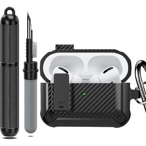 Lopnord Case for Airpod Pro Case Cover with Lock, Compatible for Airpods Pro 2nd Generation/1st Generation Case (2023/2022/2019), Shockproof Cover for iPod Pro Case Men Women