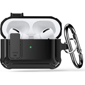 Lopnord Case for Airpod Pro Case Cover with Lock, Compatible for Airpods Pro 2nd Generation/1st Generation Case (2023/2022/2019), Shockproof Cover for iPod Pro Case Men Women