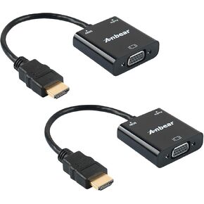HDMI to VGA with Audio Adapter, Gold-Plated VGA to HDMI Adapter1080P Video Converter Male to Female with 3.5mm Audio Port Compatible for PC,Laptop,DVD in Saudi Arabia