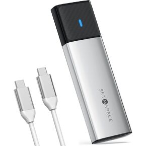 SSD Enclosure Tool-Free, SETMSPACE M.2 NVME SSD Enclosure USB C 10Gbps, NVME Enclosure Aluminum to PCIe M-Key, M.2 Enclosure with USB C Cable Only for NVME SSDs 2230/2242/2260/2280(Silver) in Saudi Arabia