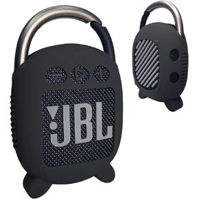 Silicone Cover Case for JBL Clip 4 Portable Bluetooth Speaker, Protective Carrying Case for JBL Clip 4 Portable Bluetooth Speaker (Case Only) (Black)